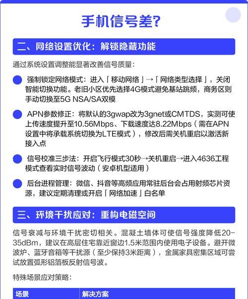 手机信号差的原因及解决办法（探究手机信号不稳定的原因）