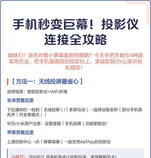手机连接投影仪的三种方法（实用技巧教程）